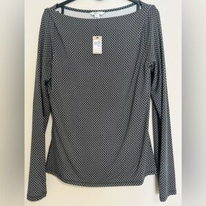 RW&CO. Black and White Geometric Long-Sleeve Top